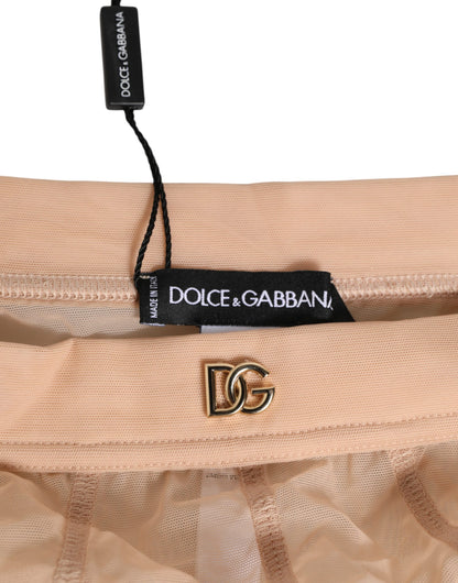 Dolce & Gabbana Intimo a vita alta beige in poliammide e fibra elasticizzata