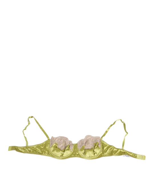 Dolce & Gabbana Limonengrüner Seidensatin-Balconette-BH