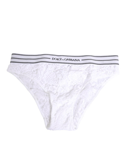 Dolce & Gabbana Intimo con pizzo con logo bianco in poliammide