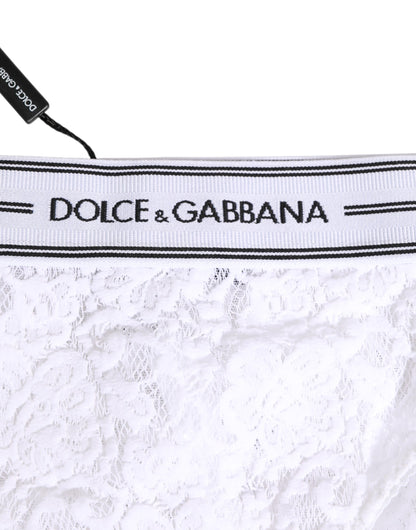 Dolce & Gabbana Intimo con pizzo con logo bianco in poliammide