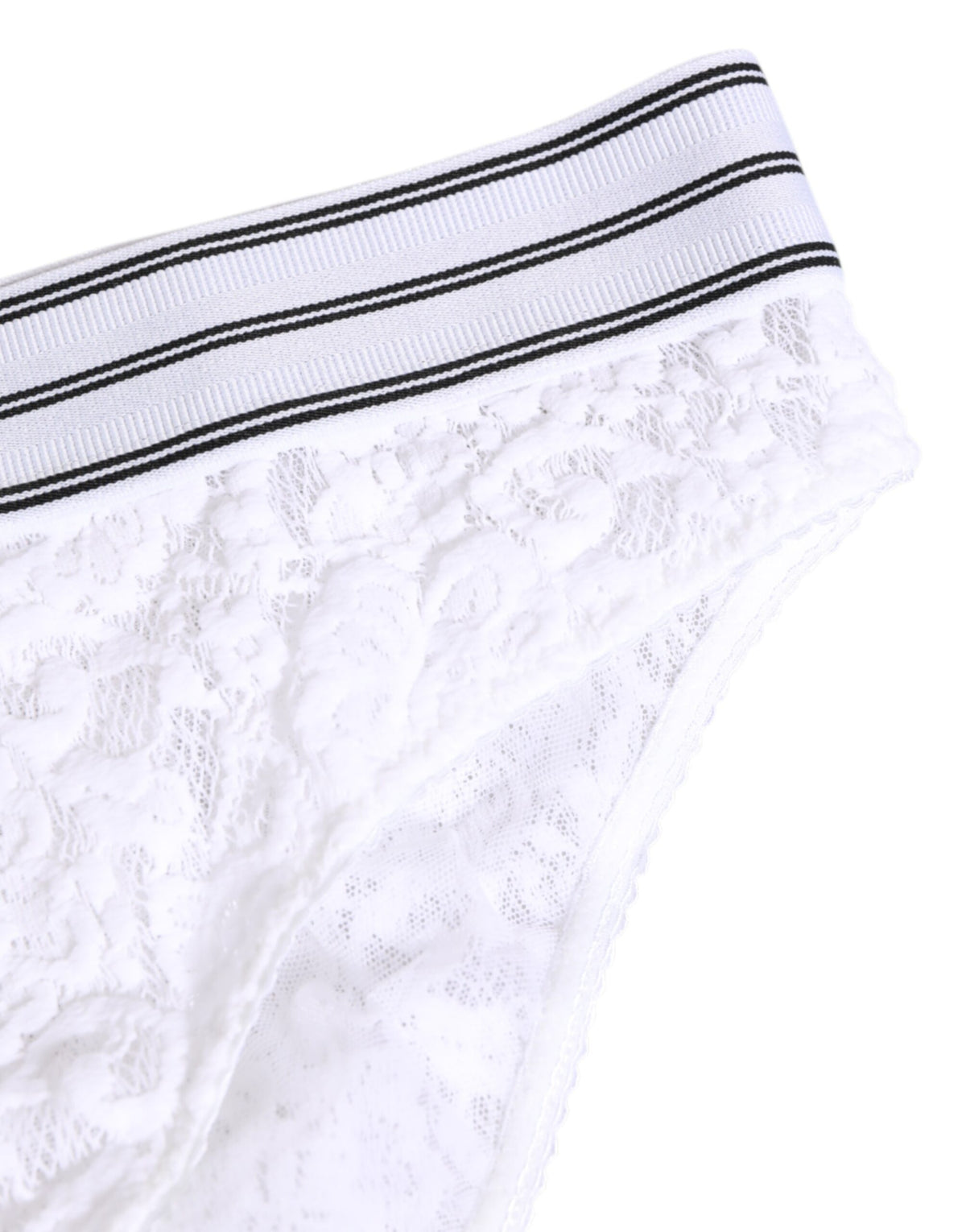 Dolce & Gabbana Intimo con pizzo con logo bianco in poliammide