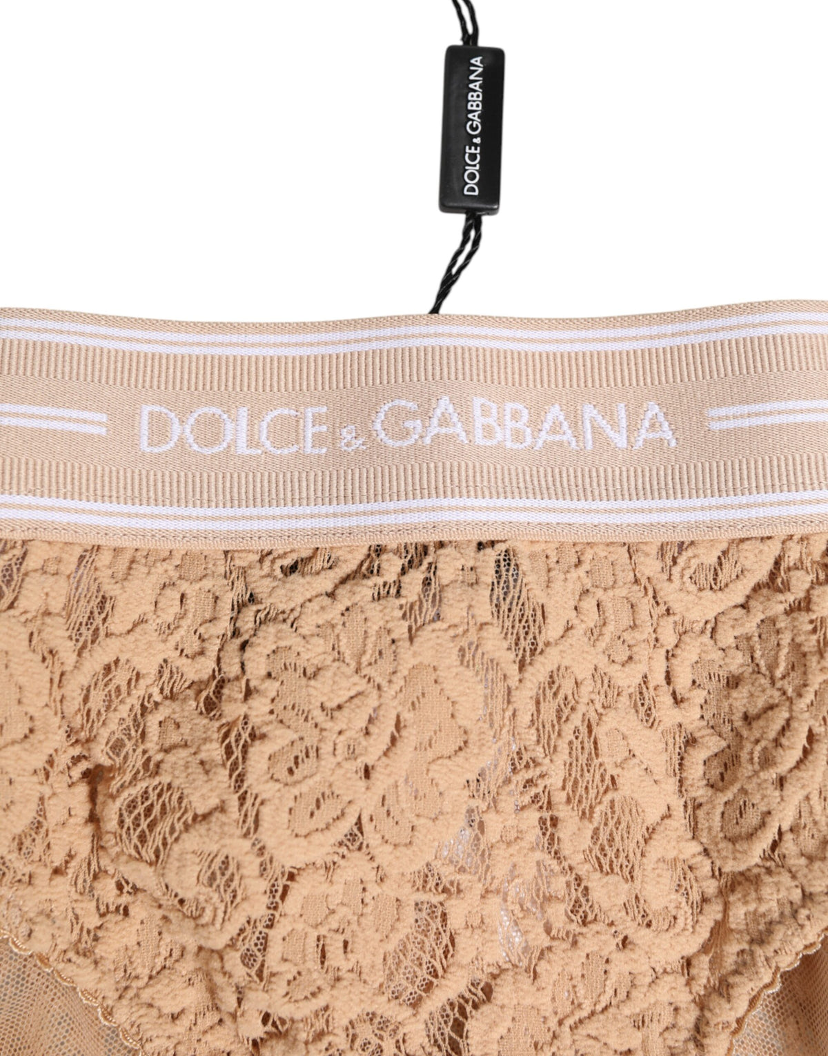 Dolce & Gabbana Beige Brasiliano-Slips aus Spitze