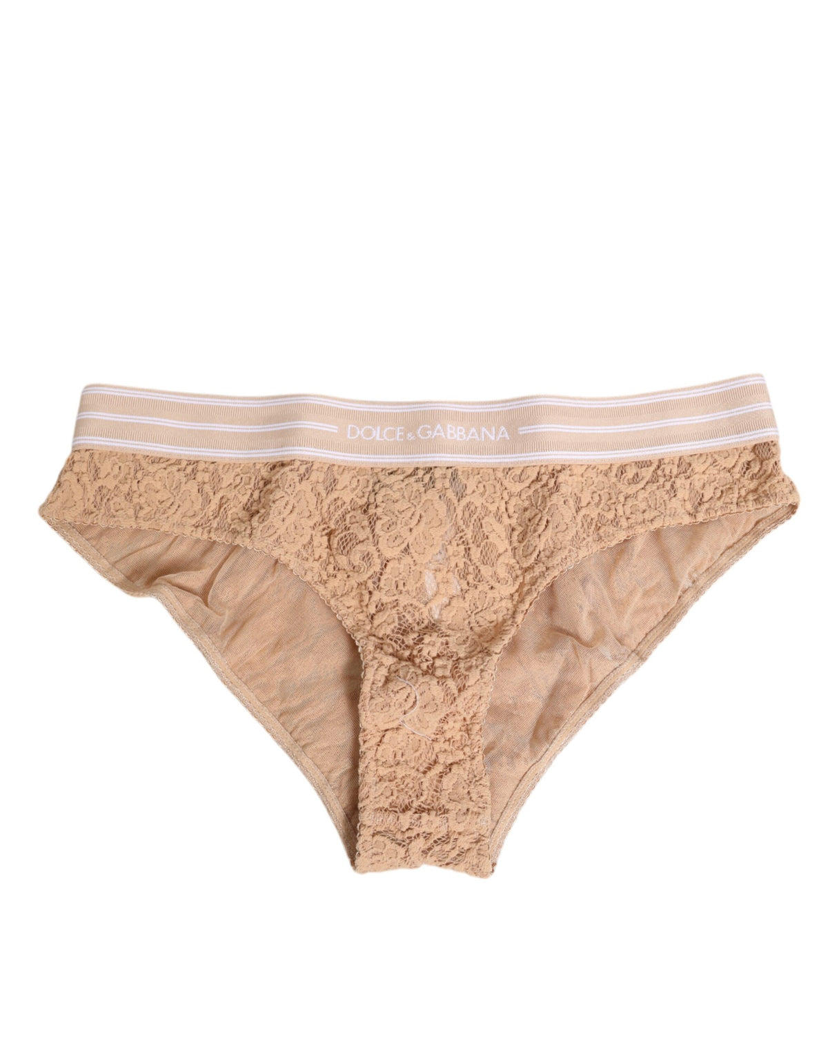 Dolce & Gabbana Beige Brasiliano-Slips aus Spitze