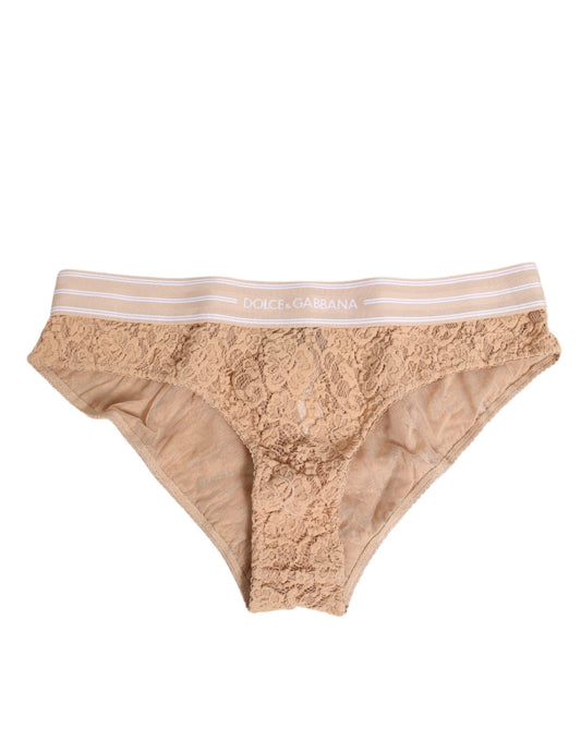 Dolce & Gabbana Beige Brasiliano-Slips aus Spitze