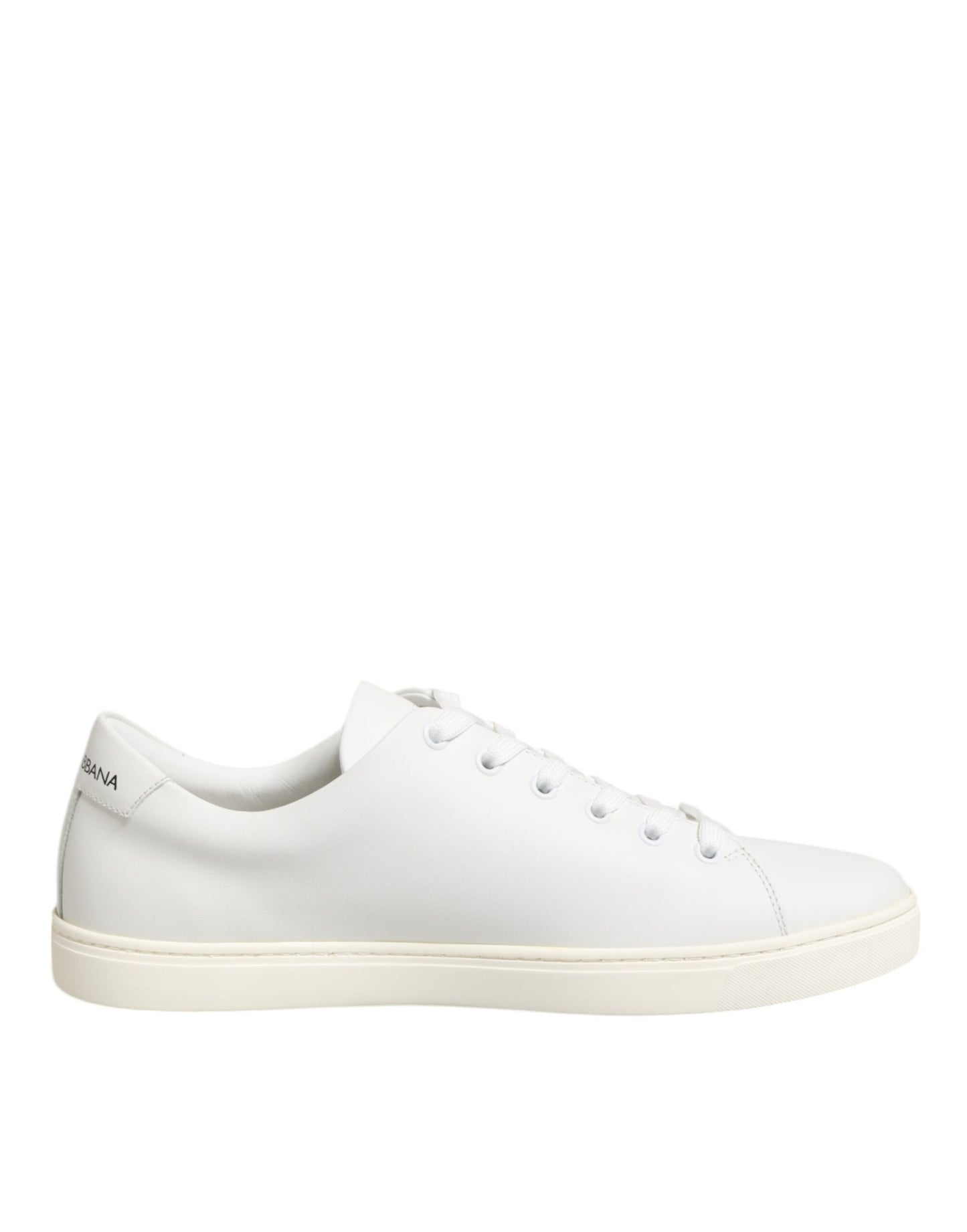 Dolce & Gabbana Weiße Leder Sneakers mit Sacred Heart Patch