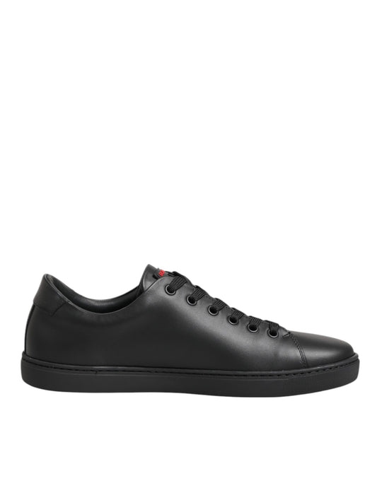 Dolce & Gabbana Heart Sneaker basse Nere con Cristalli in pelle di vitello