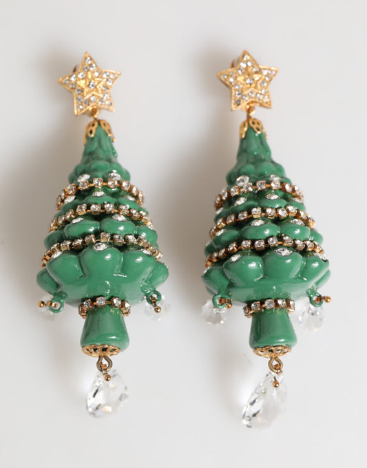 Dolce & Gabbana Goldfarbene Weihnachtsbaum-Clip-Ohrringe