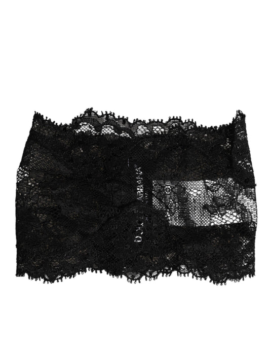 Dolce & Gabbana Schwarzes Spitzen-Bandeau-Bustier