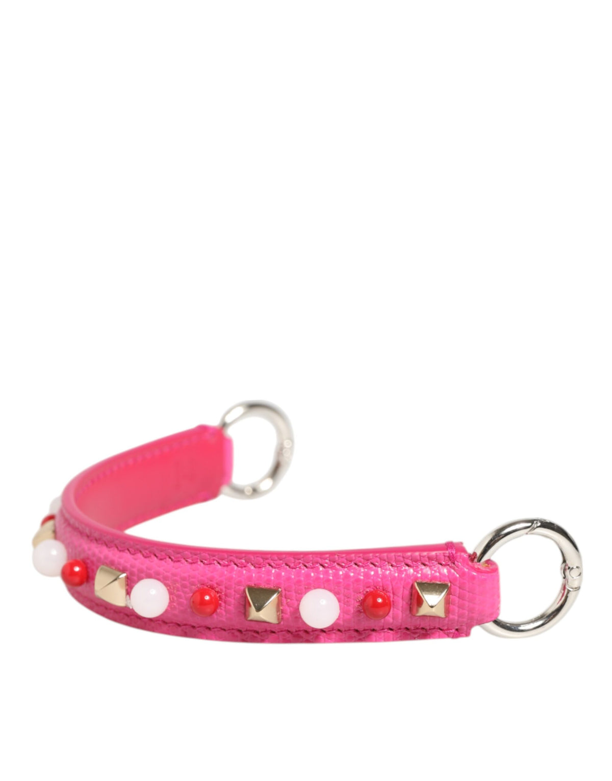 Dolce & Gabbana Tracolla rosa decorata in pelle di vitello