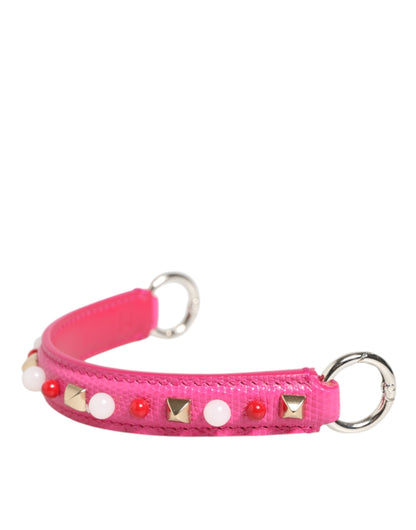 Dolce & Gabbana Tracolla rosa decorata in pelle di vitello