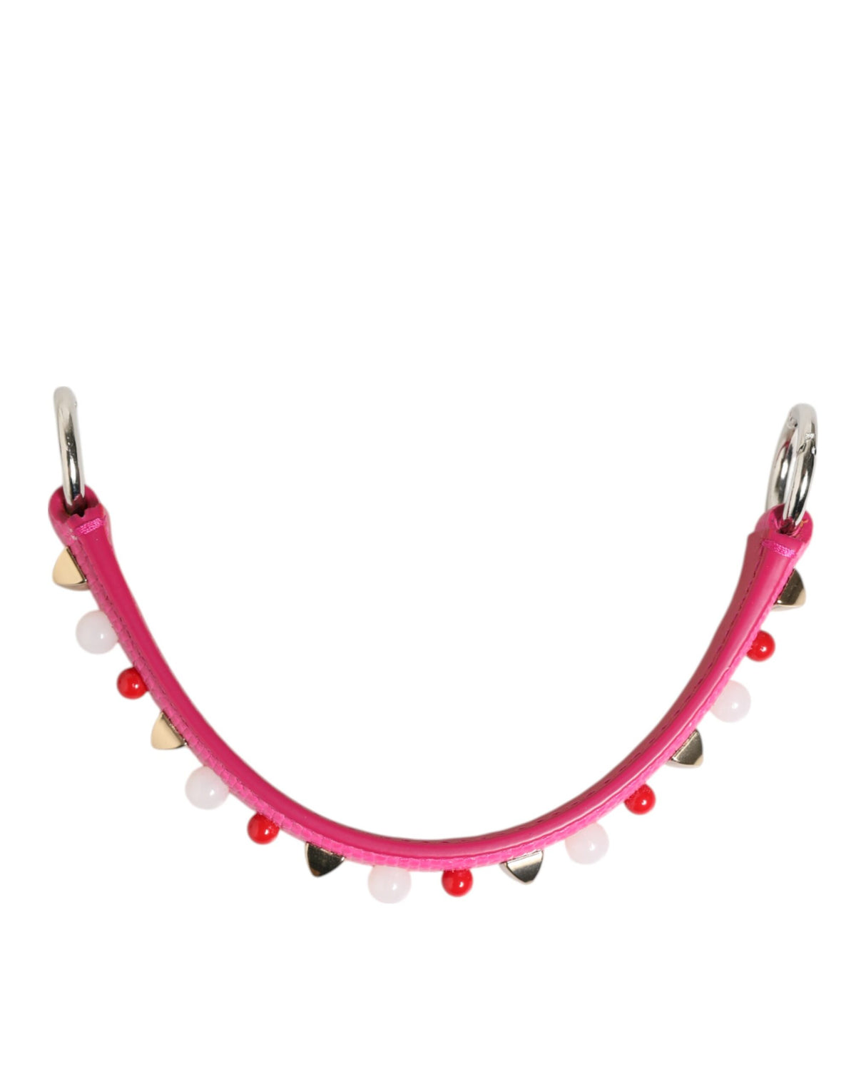 Dolce & Gabbana Tracolla rosa decorata in pelle di vitello