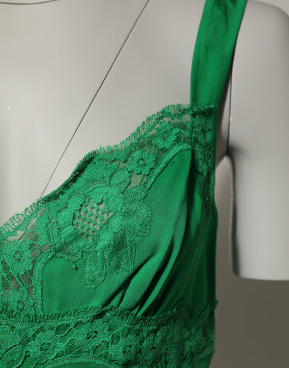 Dolce & Gabbana Grünes florales Spitzen-Tank-Dessous-Top Unterwäsche
