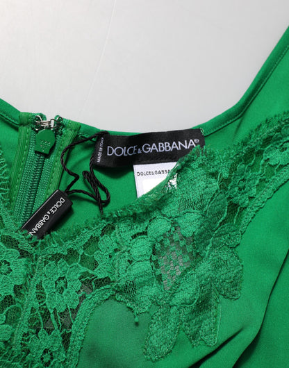 Dolce & Gabbana Grünes florales Spitzen-Tank-Dessous-Top Unterwäsche