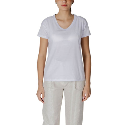 Armani Exchange Weißes Baumwoll-T-Shirt