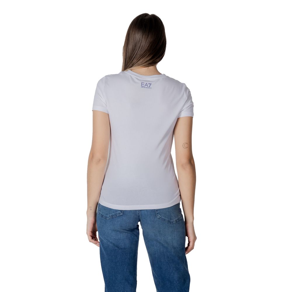 EA7 Emporio Armani Weißes Baumwoll-T-Shirt – Produktansicht 2 | Arca Lucia