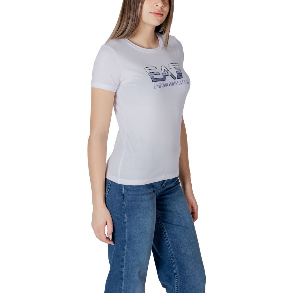 EA7 Emporio Armani Weißes Baumwoll-T-Shirt – Produktansicht 3 | Arca Lucia