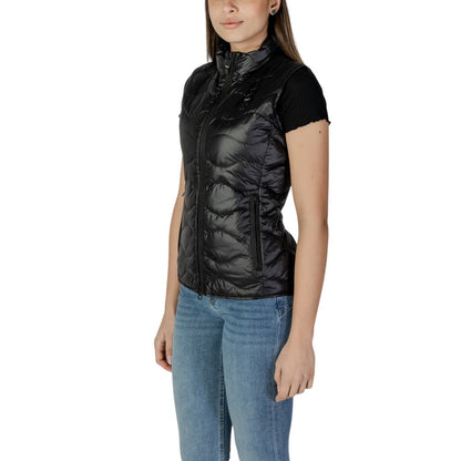 Blauer Schwarze Polyamid-Ärmellose Jacke