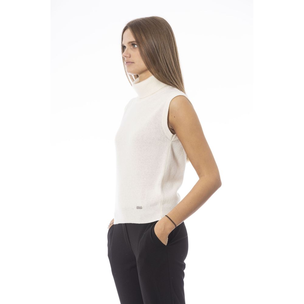 Baldinini Trend Weißer Pullover aus Wolle für Frauen