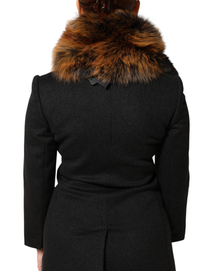 Dolce & Gabbana Brauner Rotfuchsfell-Hals-Kaschmir-Wärmer-Schal