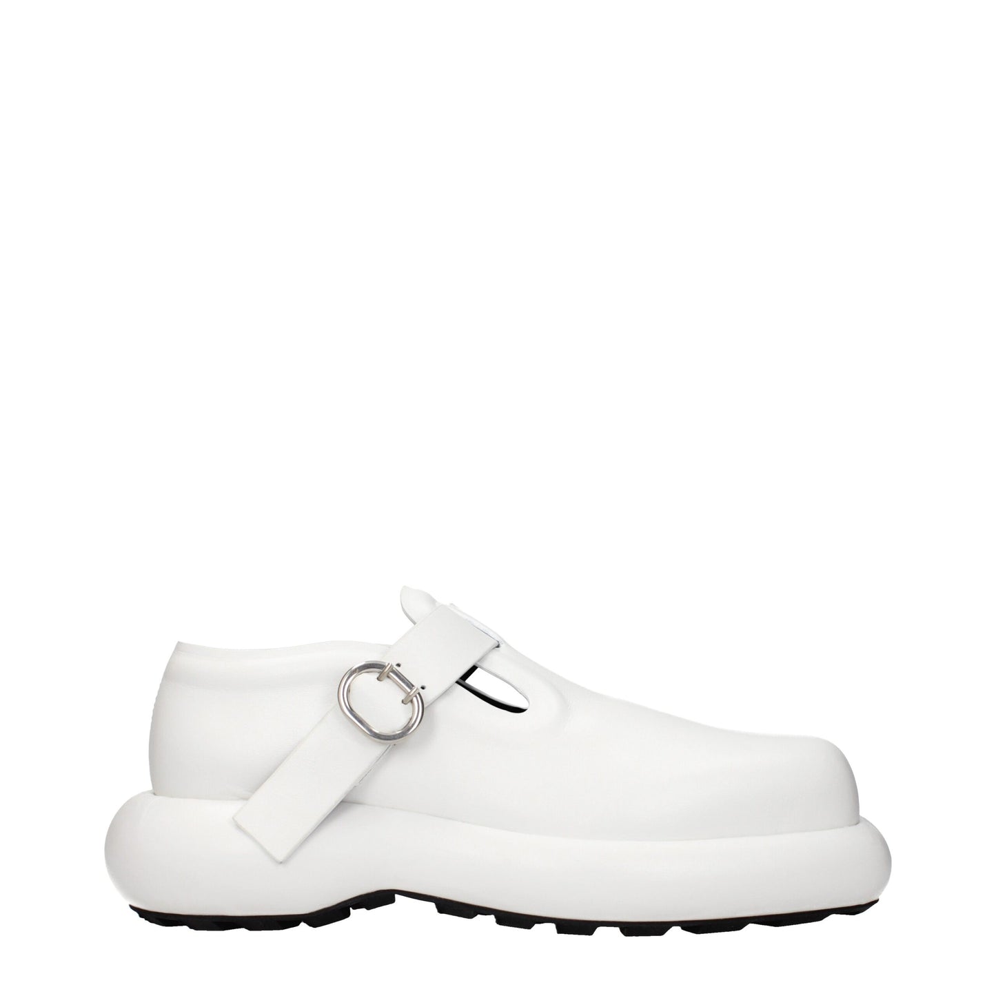 Jil Sander Weiße Loafer aus Leder zum Hineinschlüpfen