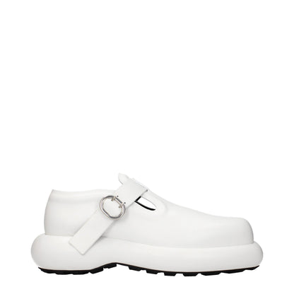 Jil Sander Weiße Loafer aus Leder zum Hineinschlüpfen