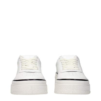 Jil Sander Weiße Leder Plateau-Sneaker