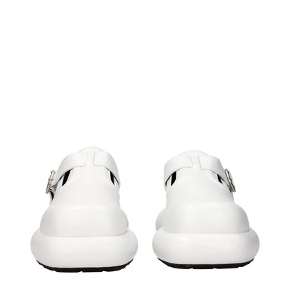 Jil Sander Weiße Loafer aus Leder zum Hineinschlüpfen