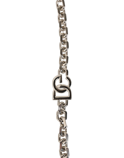 Dolce & Gabbana Schwarzes Leder Perle Kette Tasche Accessoire Schulterriemen