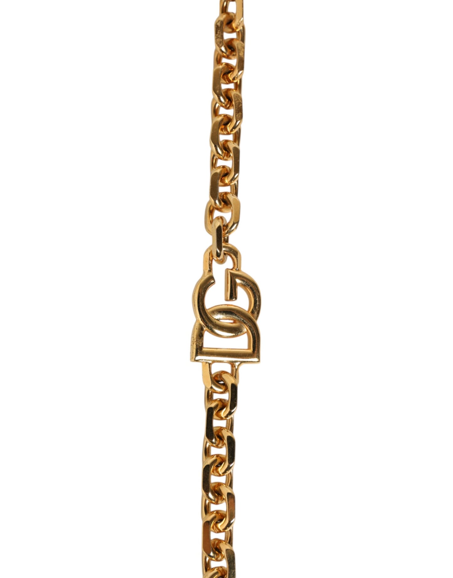 Dolce & Gabbana Schwarzes Leder Goldkette Tasche Accessoire Schulterriemen