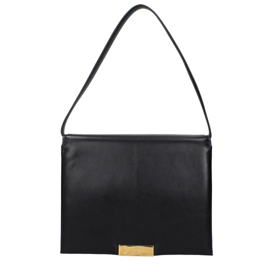 Jil Sander Schwarze Leder Umhängetasche