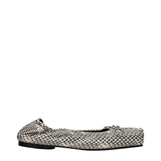Jacquemus Beige Leder Ballerinas
