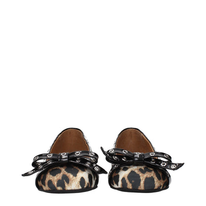 Ganni Braune Stoff-Ballett-Flats