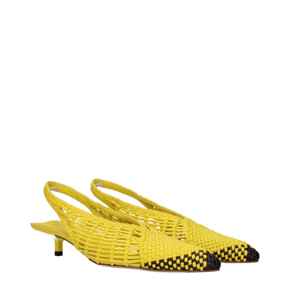 Jacquemus Gelbe Leder-Sandalen mit flacher Sohle