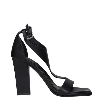 Max Mara Schwarze Leder-Stiletto-Sandalen