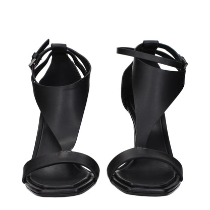 Max Mara Schwarze Leder-Stiletto-Sandalen
