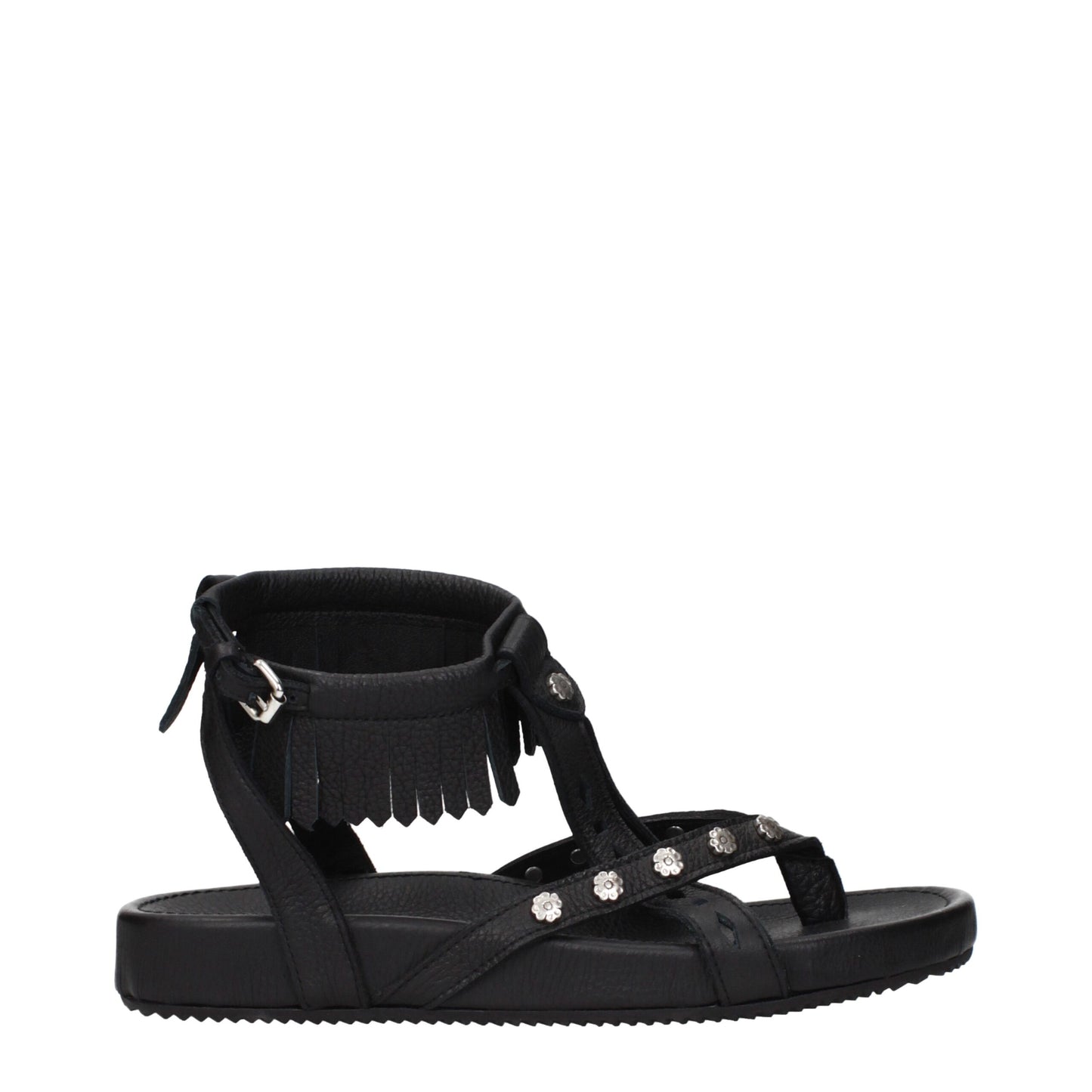Isabel Marant Schwarze flache Sandalen aus Leder