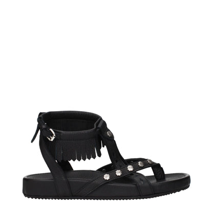 Isabel Marant Schwarze flache Sandalen aus Leder