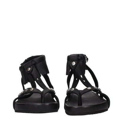 Isabel Marant Schwarze flache Sandalen aus Leder