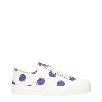Moschino Weiße Stoff-Sneaker mit niedrigem Schaft