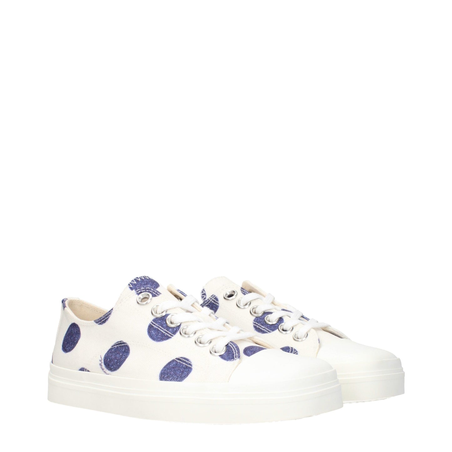 Moschino Weiße Stoff-Sneaker mit niedrigem Schaft