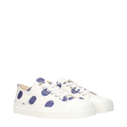 Moschino Weiße Stoff-Sneaker mit niedrigem Schaft
