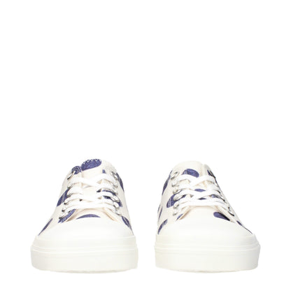 Moschino Weiße Stoff-Sneaker mit niedrigem Schaft