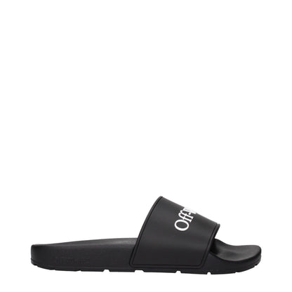 Off-White Schwarze Baumwoll-Slipper