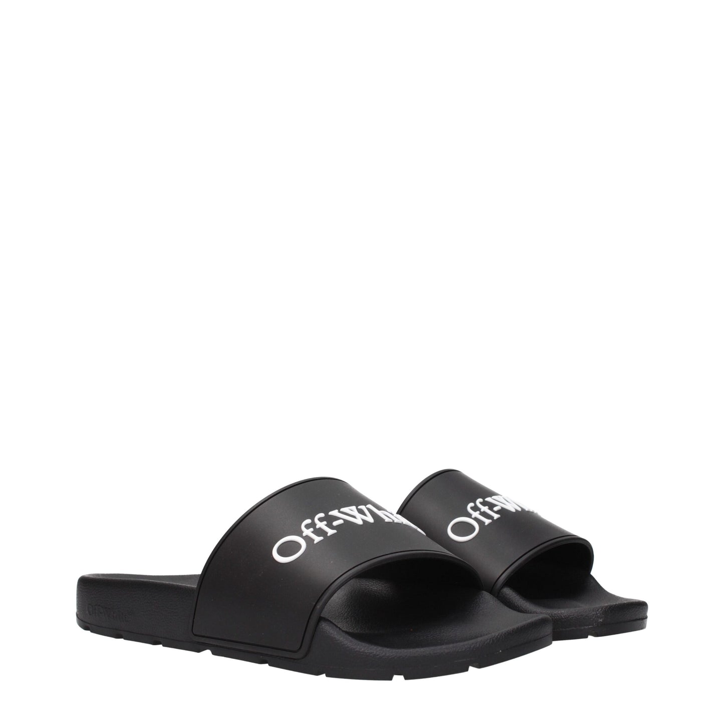 Off-White Schwarze Baumwoll-Slipper