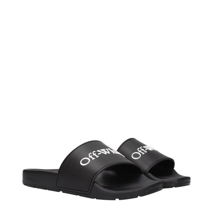 Off-White Schwarze Baumwoll-Slipper