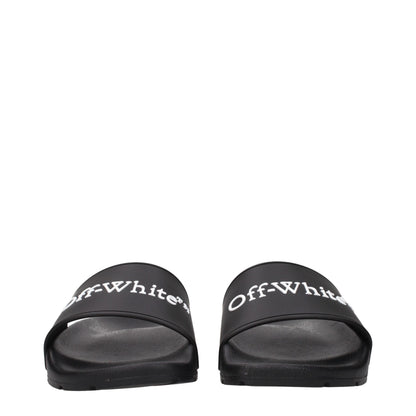 Off-White Schwarze Baumwoll-Slipper