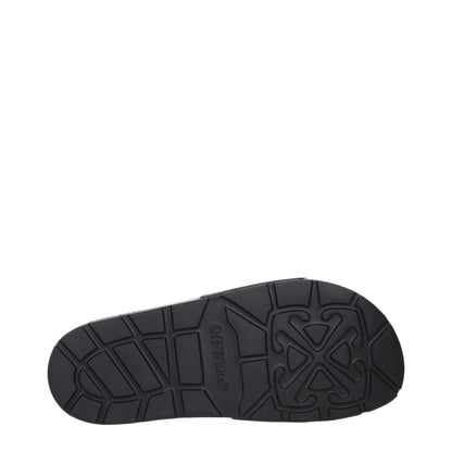 Off-White Schwarze Baumwoll-Slipper
