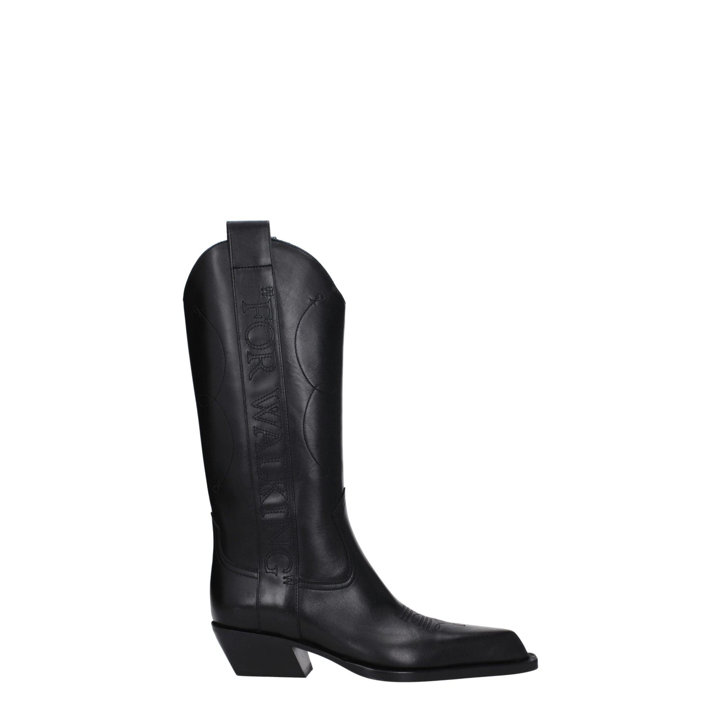 Off-White Schwarze Lederstiefel