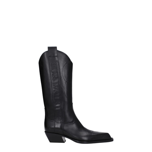 Off-White Schwarze Lederstiefel