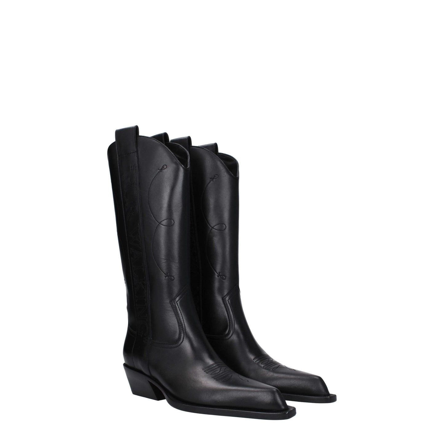 Off-White Schwarze Lederstiefel